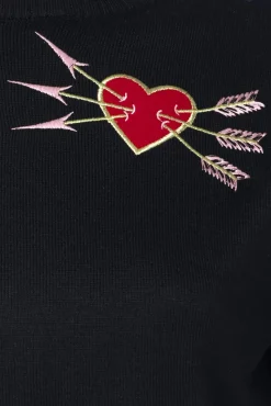 Chris Love Struck Gebreide Top In Zwart