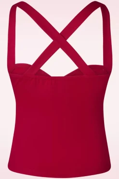 Cindy Cross Back Top In Rood