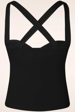 Cindy Cross Back Top In Zwart