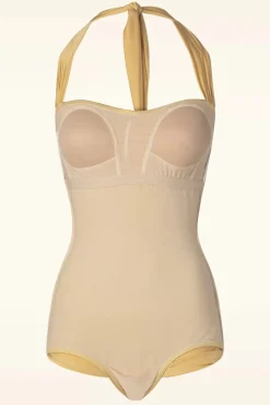 Classic Fifties One Piece Badpak In Goud