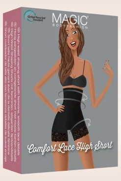 Comfort Kanten Hoge Short In Zwart