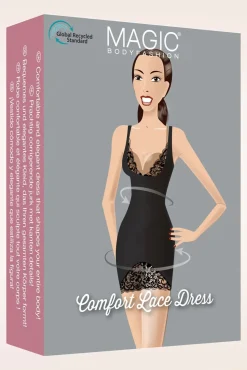 Comfort Kanten Jurk In Zwart