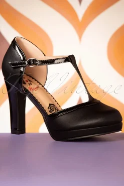Country Rose Pumps In Zwart