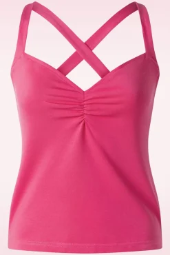 Cross Back Top In Fuchsia