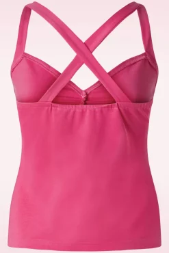 Cross Back Top In Fuchsia
