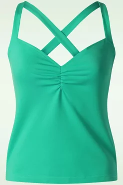 Cross Back Top In Turquoise