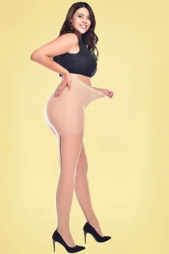 Curvy Super Stretch Jive Panty In Neutraal Ivoor En Zwart