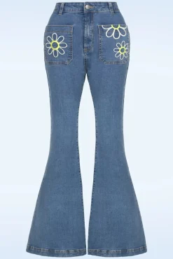 Daisy Flower Power Jeans In Licht Blauw