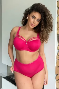 Dame De Paris High Waist Slip In Azalea Rood