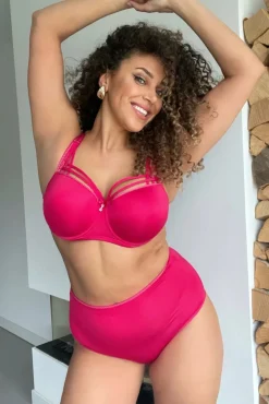 Dame De Paris Padded Balcony Bh In Azalea Rood