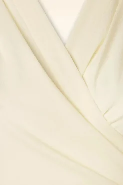 Darla Wikkelblouse Met Korte Mouwen In Antiek Wit