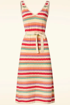 Deep V Gebreide Jurk Hadley In Creme