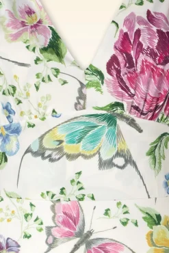 Deveny Floral Maxi Jurk In Gebroken Wit