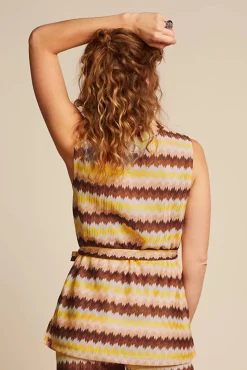 Dita Tunic Top Carmine In Mock Oranje