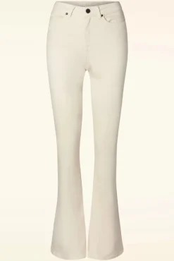 Dora Flared Broek In Gebroken Wit
