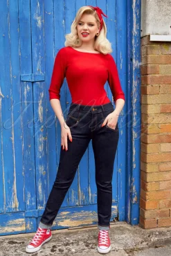 Doris Skinny Jeans In Donkerblauw