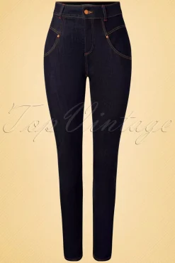 Doris Skinny Jeans In Donkerblauw