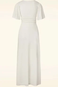 Eleanor Glitter Maxi Jurk In Egret