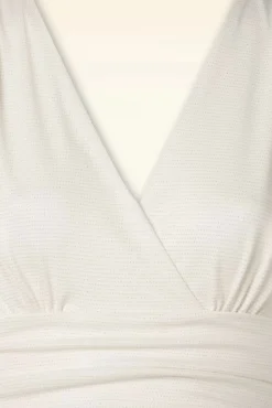 Eleanor Glitter Maxi Jurk In Egret