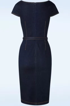 Eliose Pencil Jurk In Blauw