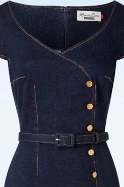 Eliose Pencil Jurk In Blauw