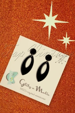 Ellips Oorbellen In Zwart