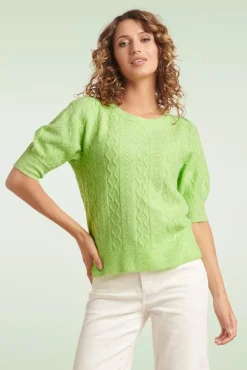 Emery Gebreide Top In Limoen