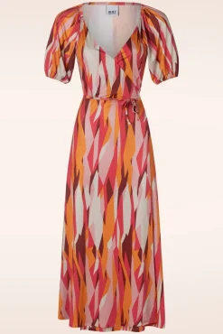 Emma Midi Wikkel Jurk In Multi