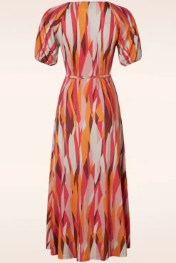 Emma Midi Wikkel Jurk In Multi