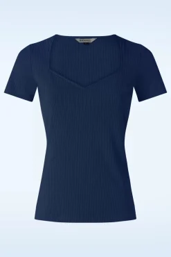 Fara Top In Marineblauw