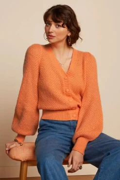 Farfalle V Cardi In Mock Oranje