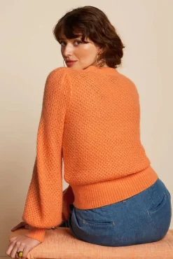 Farfalle V Cardi In Mock Oranje