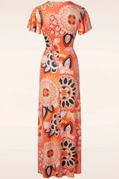 Feline Groovy Maxi Jurk In Oranje