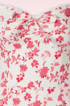 Femke Floral Swing Jurk In Wit En Cederroze