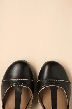 Fernie T-Strap Pumps In Zwart En Creme