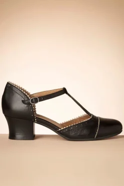 Fernie T-Strap Pumps In Zwart En Creme