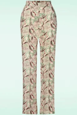 Fiora Floral Broek In Zacht Groen