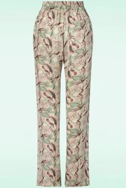 Fiora Floral Broek In Zacht Groen