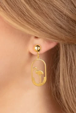 Flamingo Cutie Oorbellen In Goud