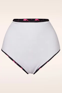 Flamingo High Waist Bikinibroekje In Zwart En Roze