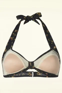 Floral Bikinitopje In Zwart