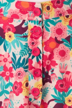 Floral Cat Flare Rok In Multi
