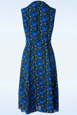 Flower Power Jurk In Blauw