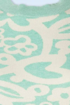 Freya Flower Jumper In Mintblauw