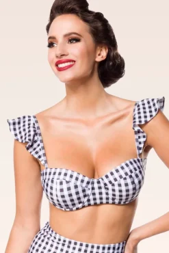 Gigi Gingham Bikinitop In Zwart En Wit