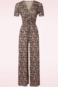 Gina Geo Print Jumpsuit In Bruin