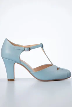 Glinda T-Strap Pumps In Zacht Blauw
