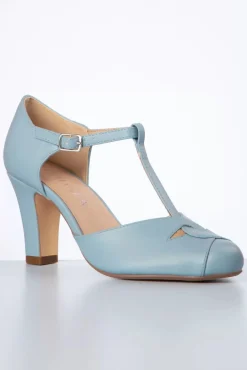 Glinda T-Strap Pumps In Zacht Blauw