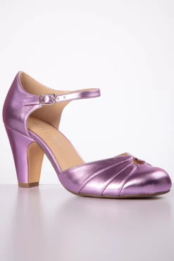 Goldie Mary Jane Pumps In Paars Metallic