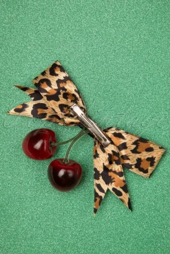 Haarclip Van Wilde Kers In Luipaardmotief